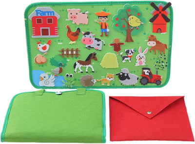 Ensemble de planches interactives pour stimuler l'imagination des enfants, ferme