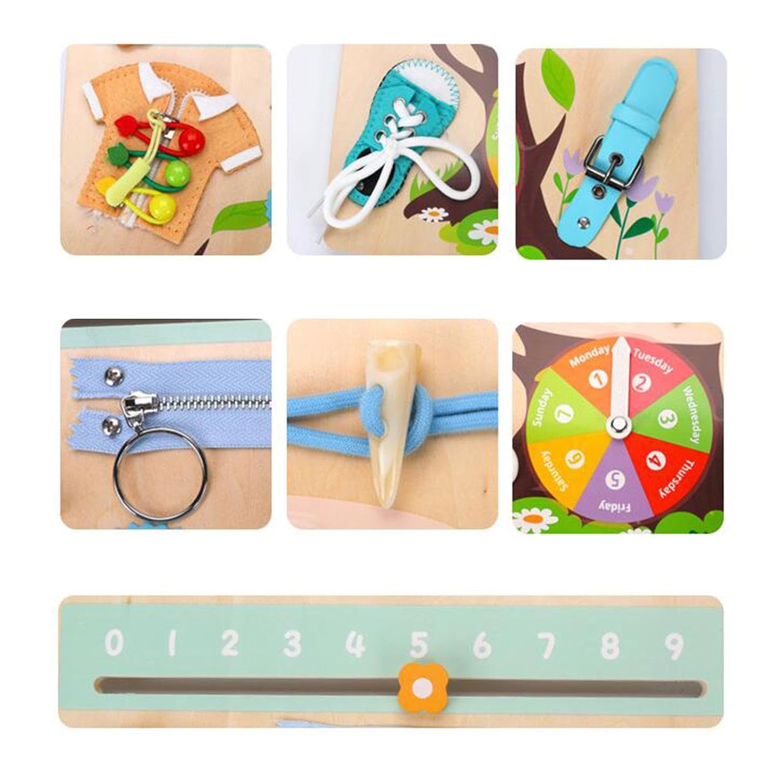 Tableau d'activités en bois Jouet Montessori pour cadeau d'anniversaire Enfants Avion Jouet de voyage Style B | Éducatif | Autres jouets éducatifs
