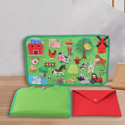 Ensemble de planches interactives pour stimuler l'imagination des enfants, ferme