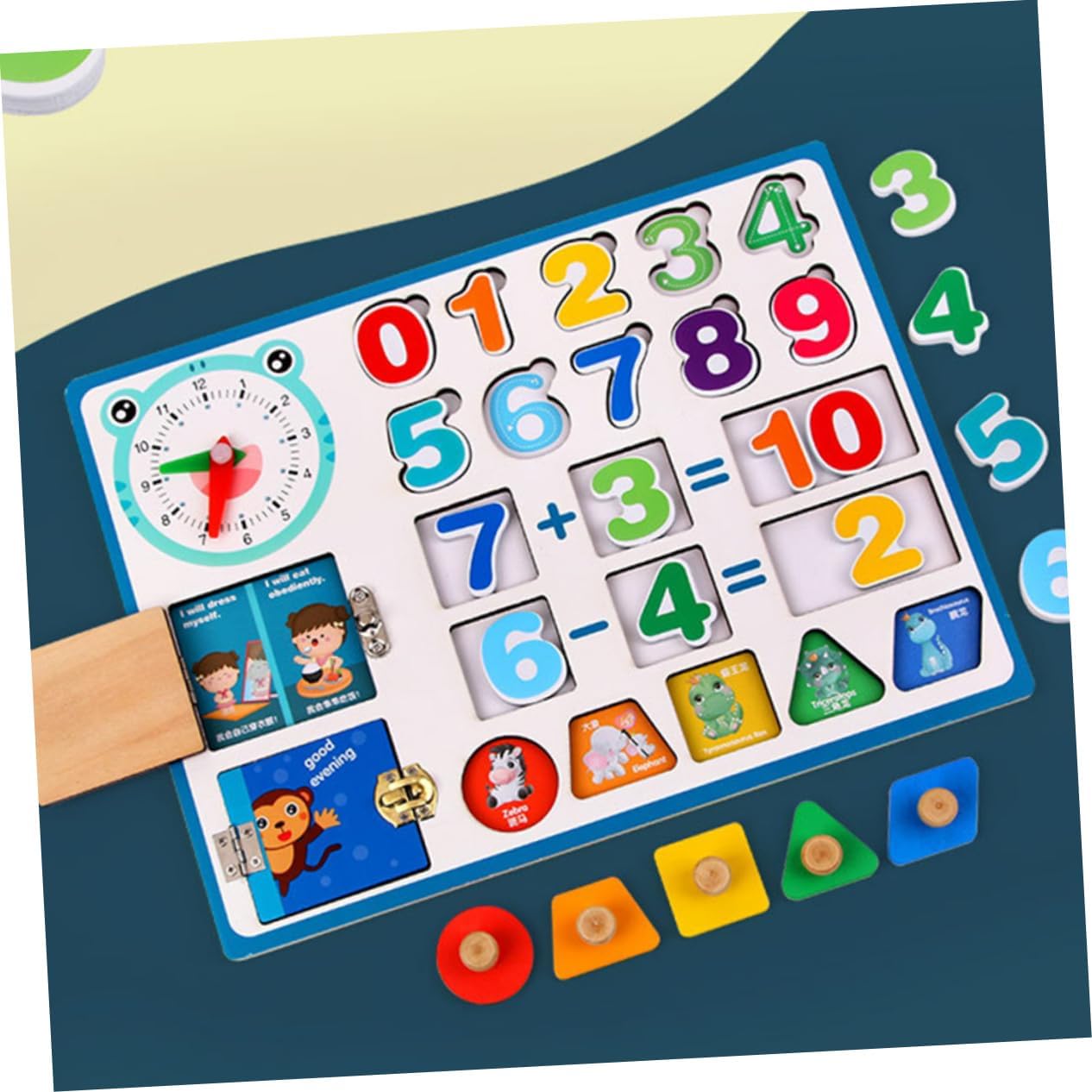 DECHOUS Juguete de Aprendizaje de Matemáticas de Madera, Juguete Educativo de Suma y Resta para el Desarrollo de la Inteligencia