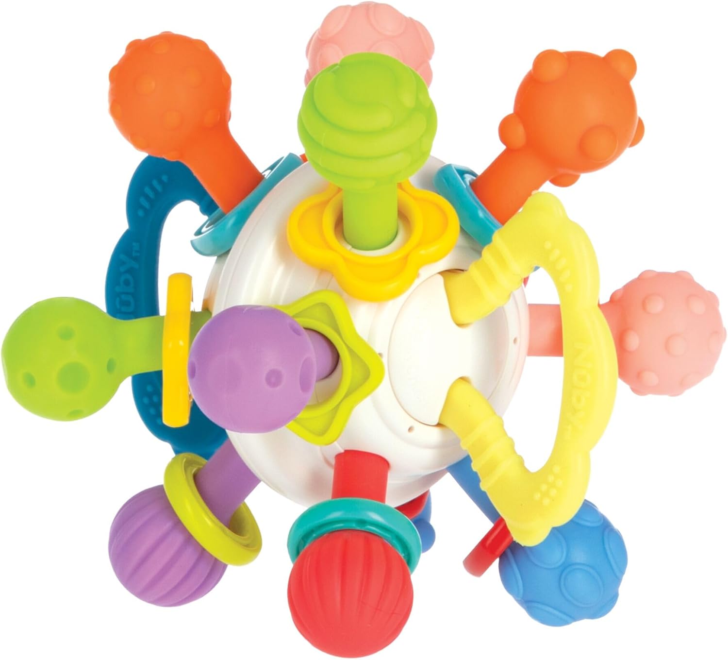 Fidtoy Colorful Teething and Sensory Baby Rattle Toy for Babies Fine Motor Grasping Exploration Play
