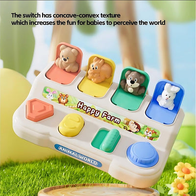 Fidtoy Montessori Pop Up Animal Activity Toy for Toddlers Fine Motor Quiet Learning Toy