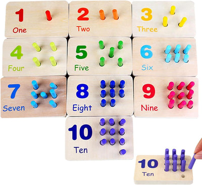 Fidtoy Peg Board Counting Game Wooden Montessori Toy