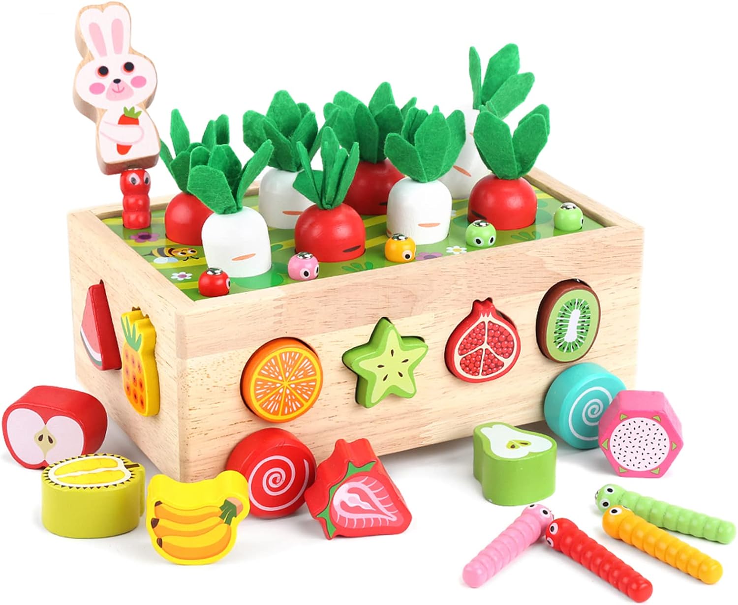 Fidtoy Farm Orchard Intelligence Car Jouet d'apprentissage en bois