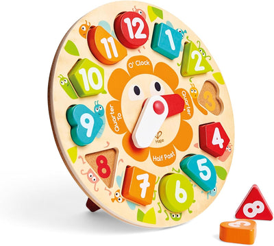 Fidtoy - Puzzle d'Horloge en Bois pour Enfants - Tableau d'Apprentissage de l'Heure