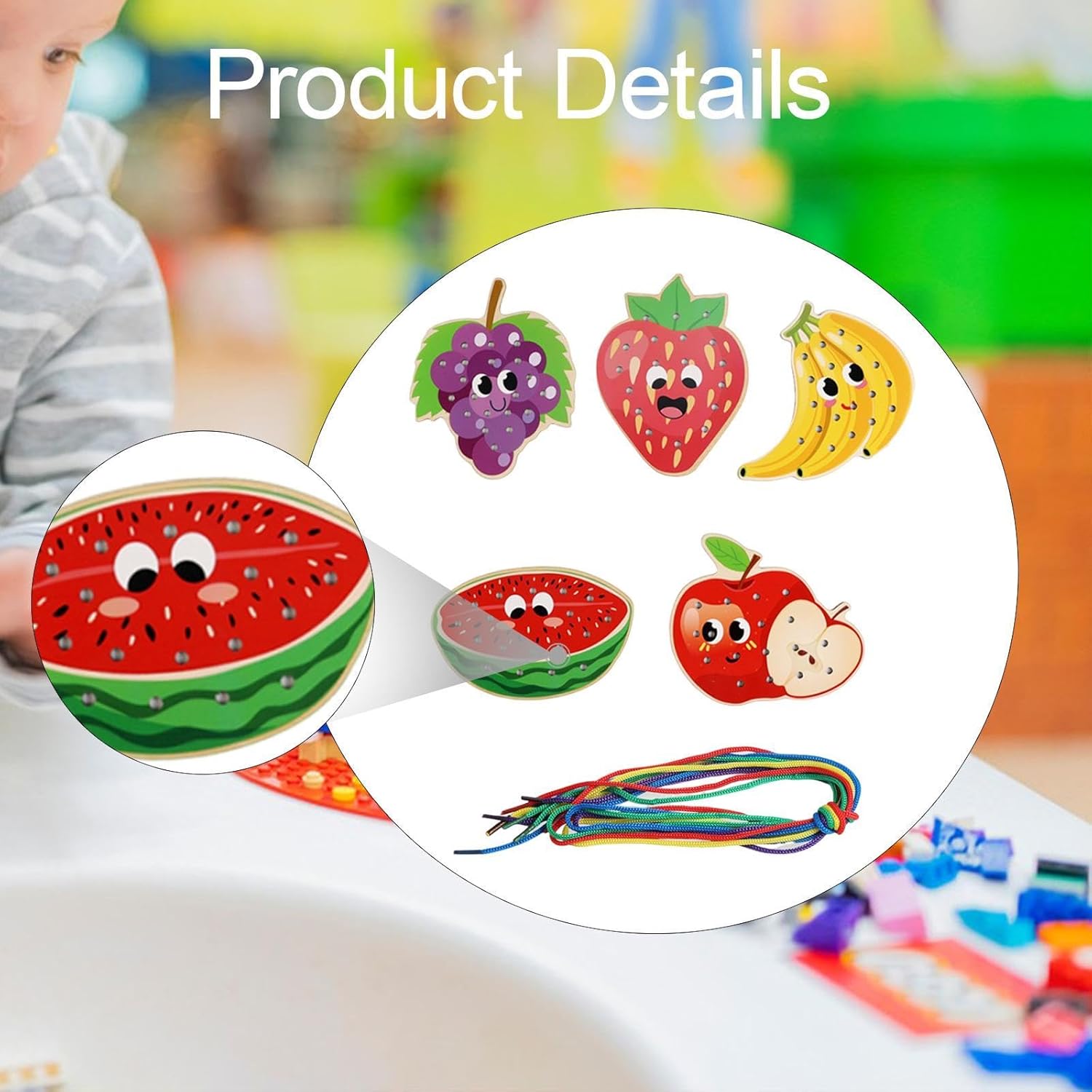 Tarjetas de coser para preescolares y niños Juguetes de motricidad fina Tarjetas de costura de madera Estilo D|Otros juguetes educativos|Juguetes y pasatiempos