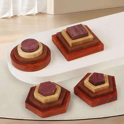CALANDIS™ Puzzle en bois formes géométriques jouet Montessori pour garçons, filles et bébés | Jouets de développement pour bébés | Jouets pour bébés