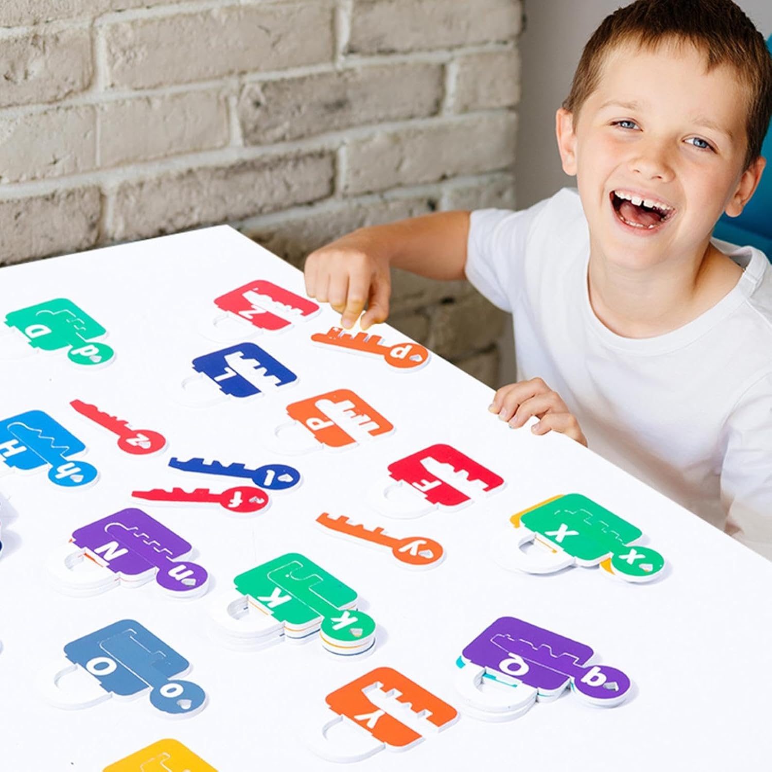 Fidtoy Wooden Lock Matching Toy Montessori Key Puzzle Educational Toy for Kids Color Recognition Math Learning Fine Motor Skills Logic Game