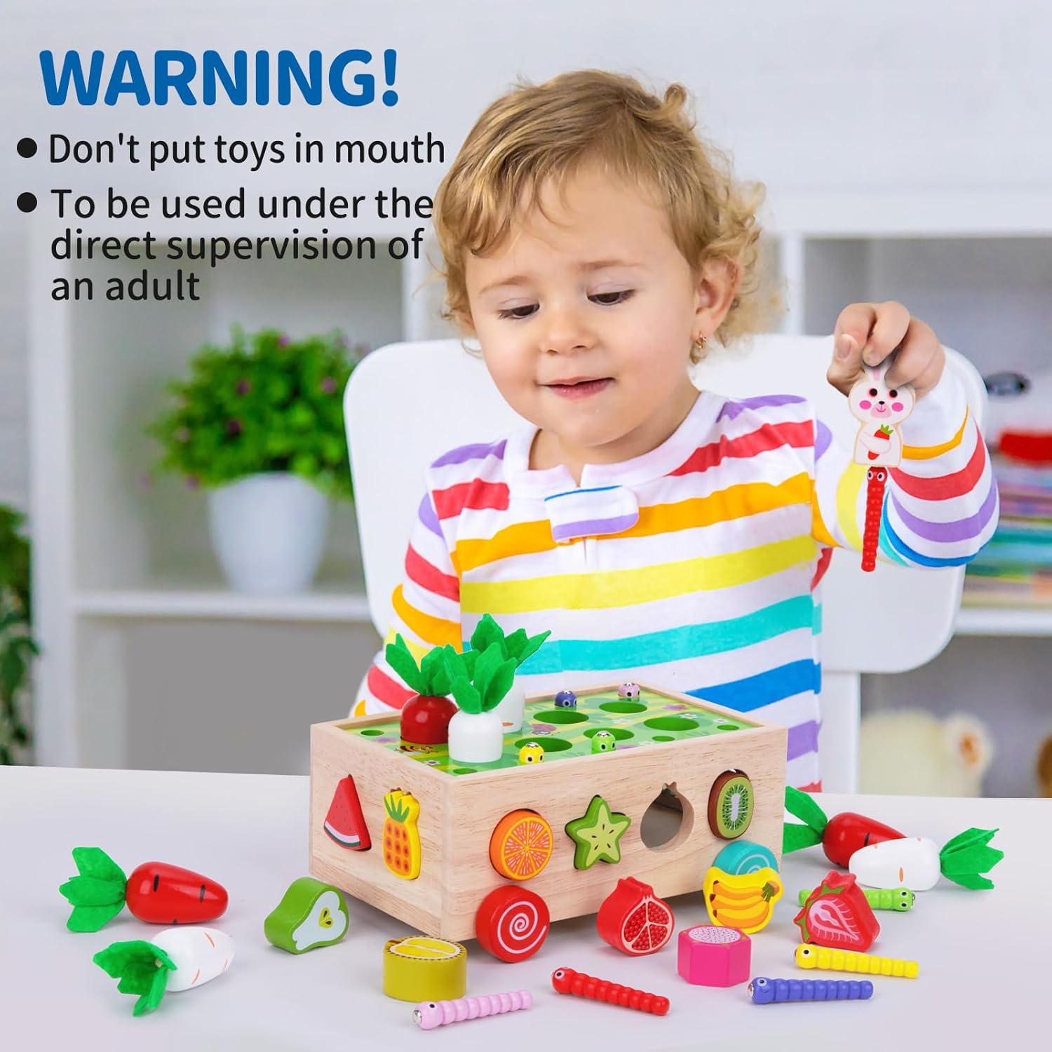 Fidtoy Farm Orchard Intelligence Car Jouet d'apprentissage en bois