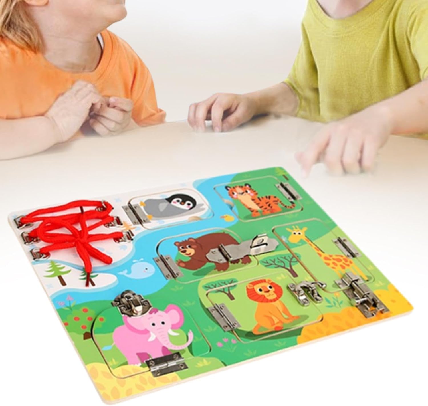 Tableau de Loquet en Bois pour le Développement des Compétences et les Activités d'Apprentissage pour Enfants, Animal