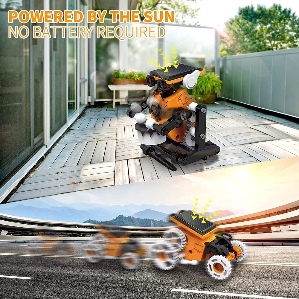 Fidtoy Kit Robot Solaire 7 en 1 STEM pour Enfants, Jouet de Construction Robotique Solaire DIY, Kit Scientifique d'Ingénierie sur les Énergies Renouvelables, Âge 8+
