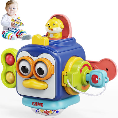 Cube d'activités de voyage Fidtoy Penguin pour bébés