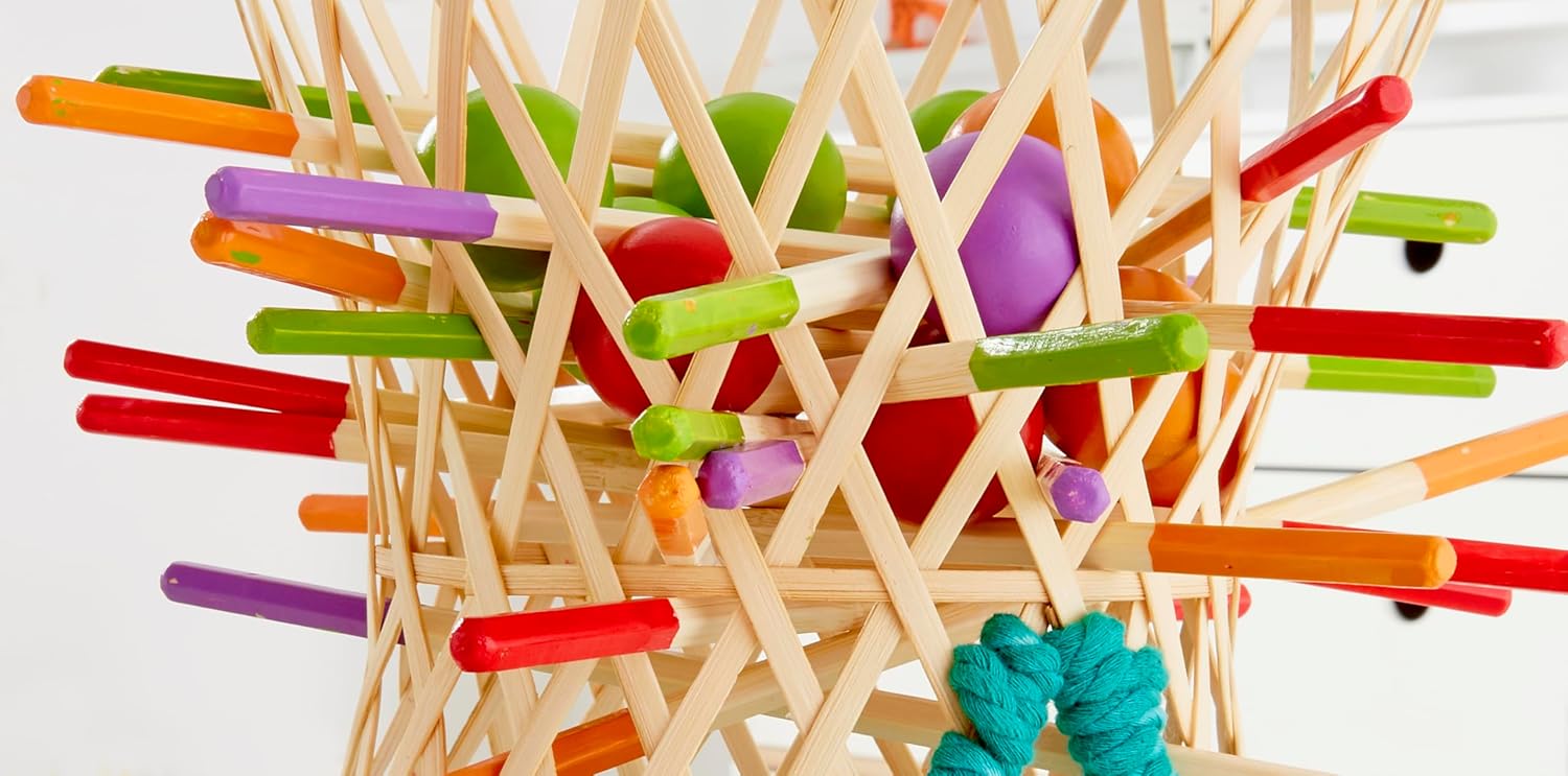 Juego de estrategia Fidtoy Bamboo Tumbling Ball para niños