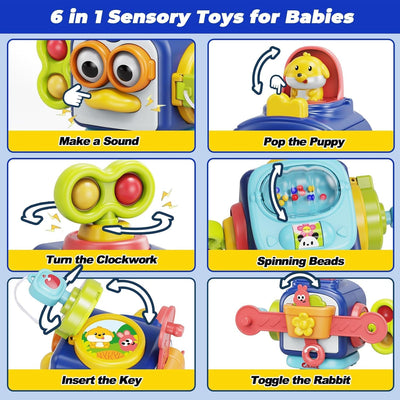 Cube d'activités de voyage Fidtoy Penguin pour bébés