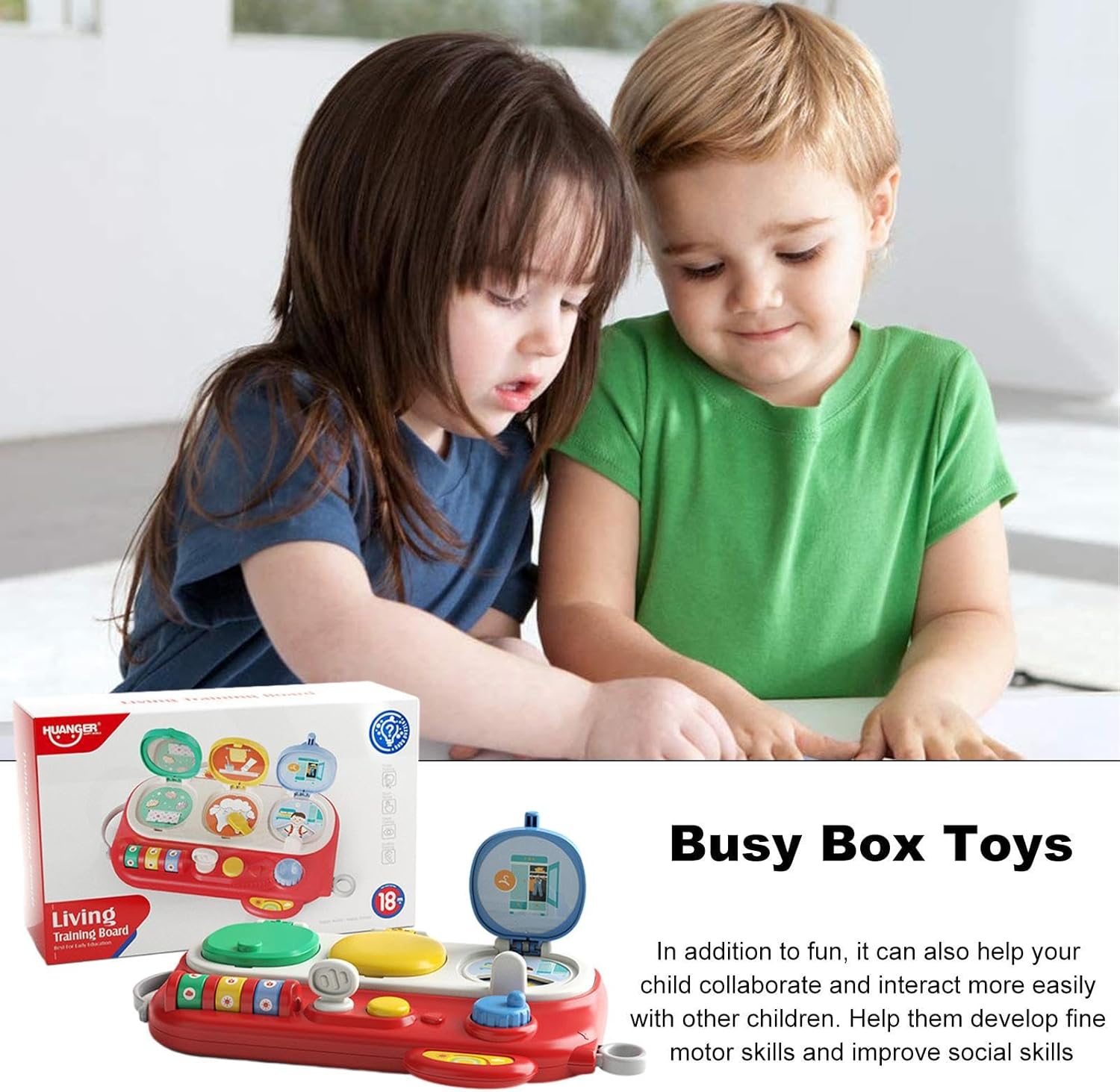 Fidtoy Busy Cube Montessori – Jouet d'éveil sensoriel interactif pour bébés et tout-petits