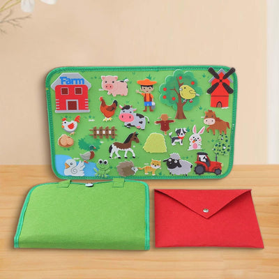 Ensemble de planches interactives pour stimuler l'imagination des enfants, ferme