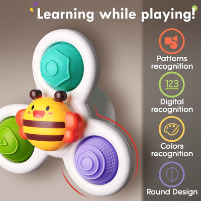 Fidtoy Baby Suction Cup Spinner 3 pieces Toy Pop It Sensory Bath Toy