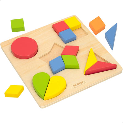 WOOMAX 49358 Puzzle en bois Formes géométriques + 24 m Coloré Normal