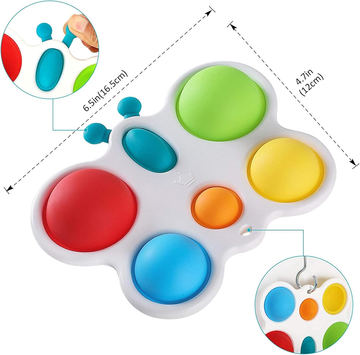 Butterfly Dimple Busy Board - Sensory Toy for Babies 6 Month - 3 Years, Ideal for Tummy Time, Early Education, and Fidget Relief, Perfect Baby Gift for 6 Months and Up, Toddler Baby Toys