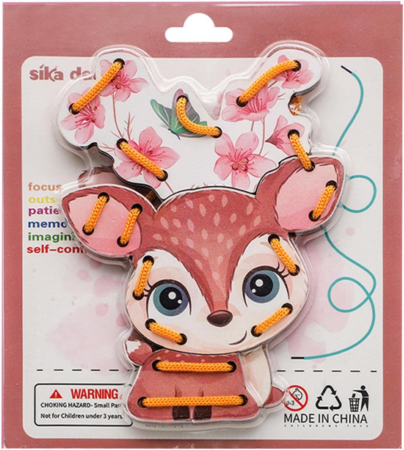 Laçage Ukuding pour tout-petit - Cartes de couture en carton à lacer avec animaux - Matériel de bricolage pour l'éducation préscolaire Ferme, jeux de laçage, jouets d'activité