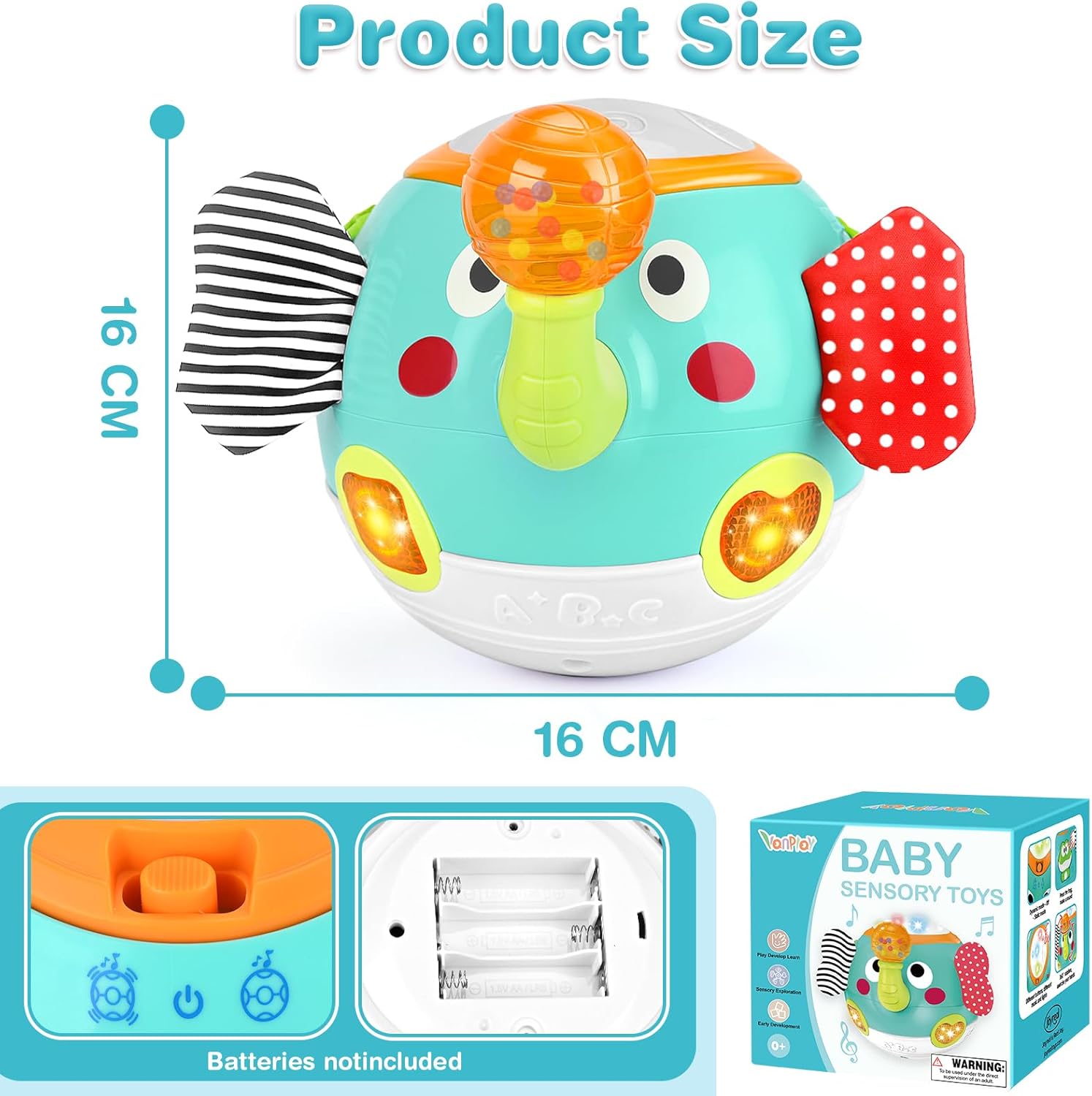 Fidtoy – Jouet interactif éléphant qui rampe et danse
