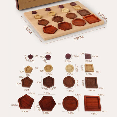 CALANDIS™ Puzzle en bois formes géométriques jouet Montessori pour garçons, filles et bébés | Jouets de développement pour bébés | Jouets pour bébés