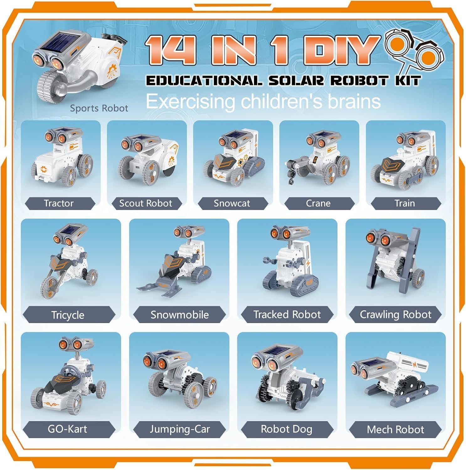 Kit de robótica de energía solar 14 modelos en 1 - 707