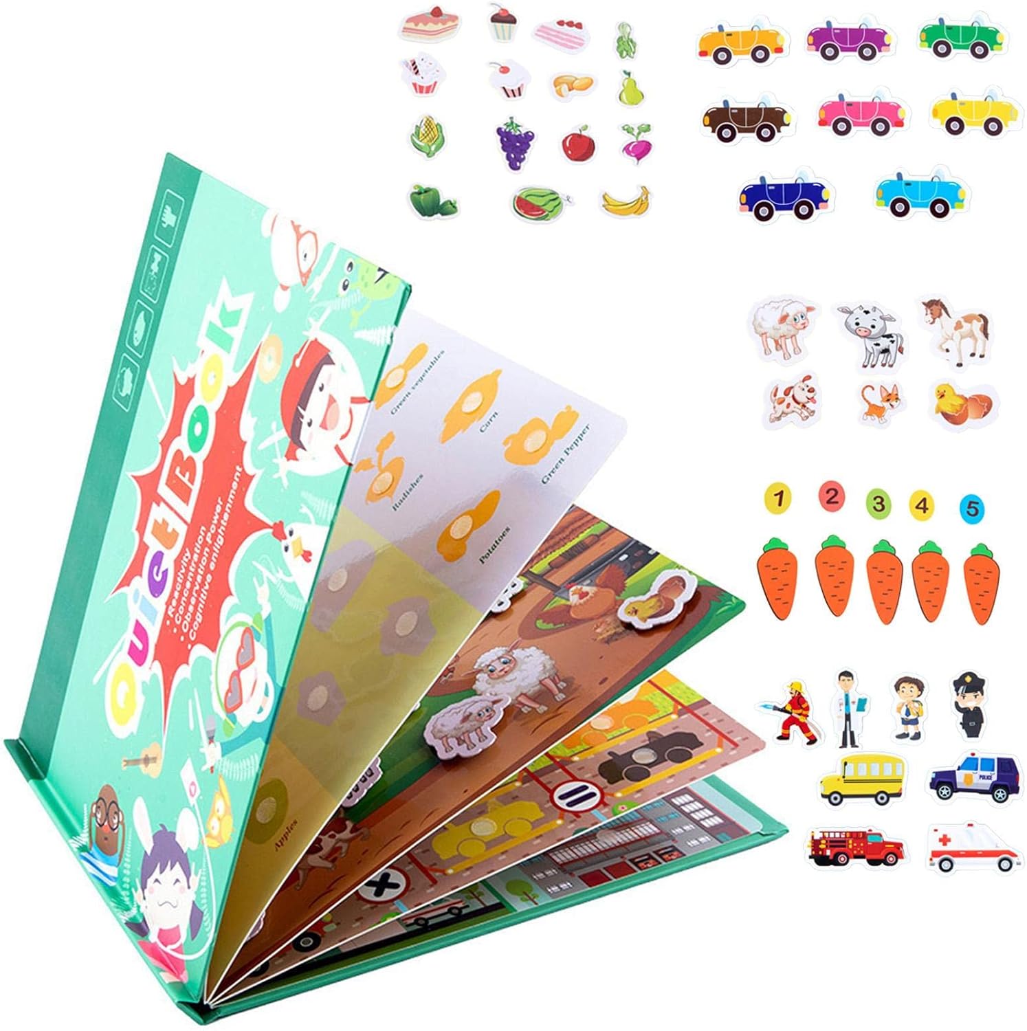 Viagens génériques Autocollant Livre Enfant - Occupation Enfant amovible - activités d'apprentissage préscolaire pour les enfants afin de développer les compétences d'apprentissage, jouets