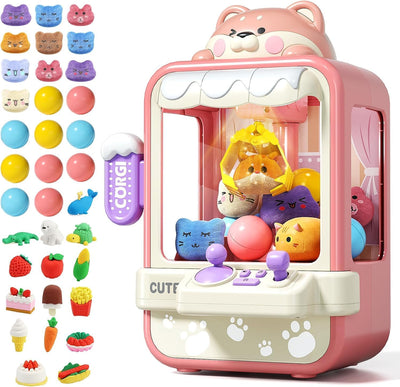 Fidtoy Surprise Catcher Claw Machine for Kids | Mini Plastic Arcade Prize Grabber Toy, 35 Random Toys, 360° Adjustable Claw, Music Sound, 60-Second Challenge, Hand-Eye Coordination Game Age 3+