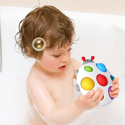 Fidtoy Jouet Pop sensoriel en silicone pour bébé à partir de 6 mois, planche à bulles tactile, jouet de voyage et de bain apaisant, jouet pour la motricité fine