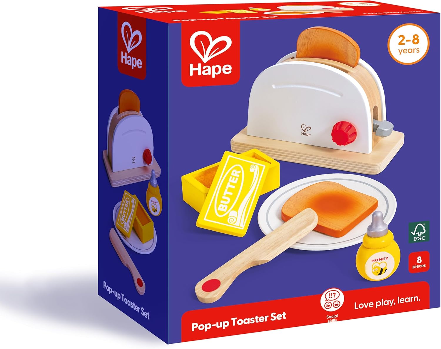 Fidtoy Tostadora de Madera de Juguete para Cocina de Juego de Imitación