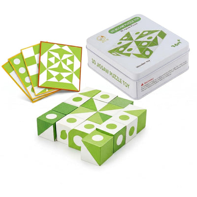 Blocs de géométrie Montessori 3D en bois