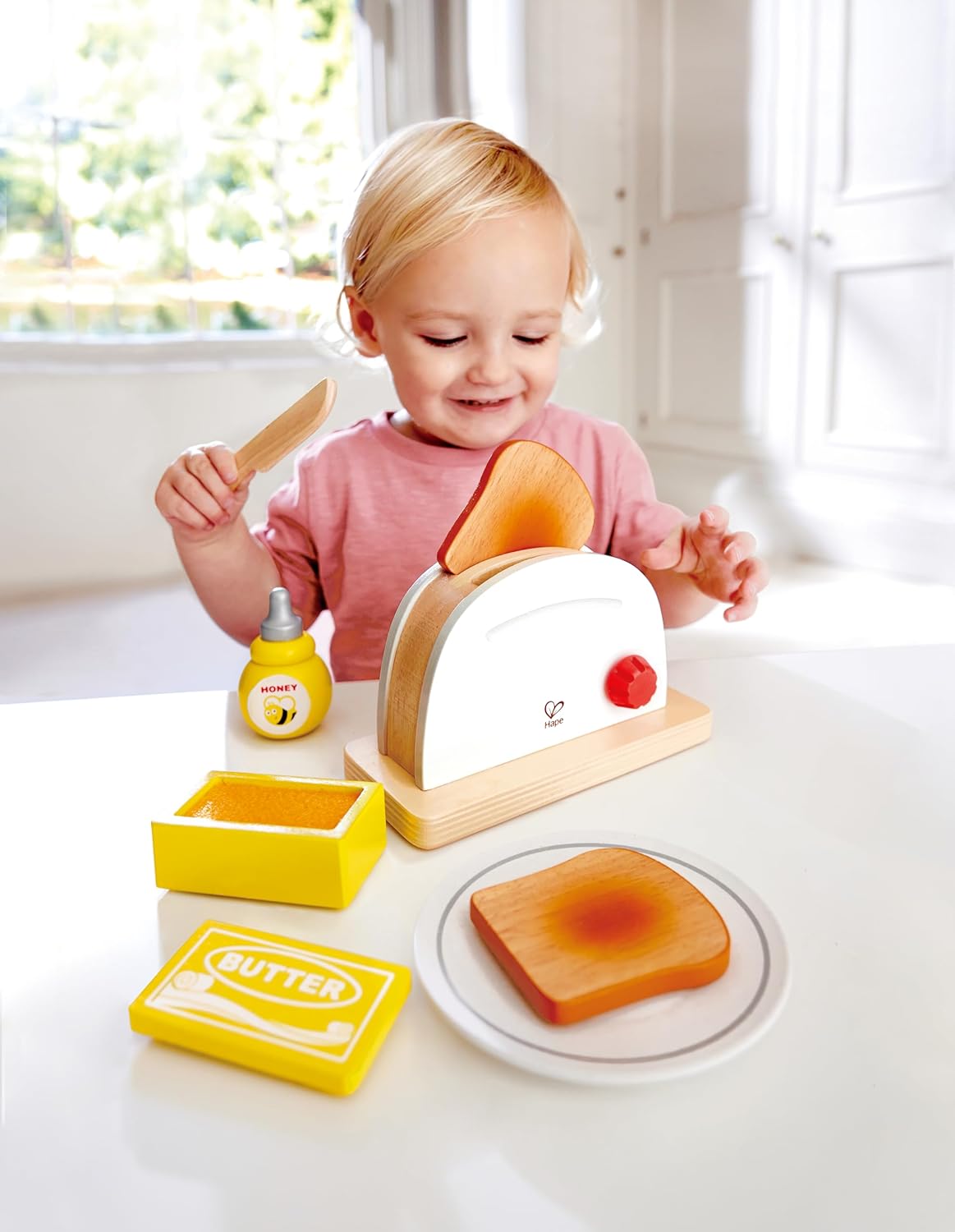 Fidtoy Tostadora de Madera de Juguete para Cocina de Juego de Imitación