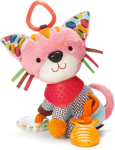 Fidtoy Baby Bandana Buddy Teether and Sensory Toy for Infants | Soft Multi-Sensory Play for Home & Travel