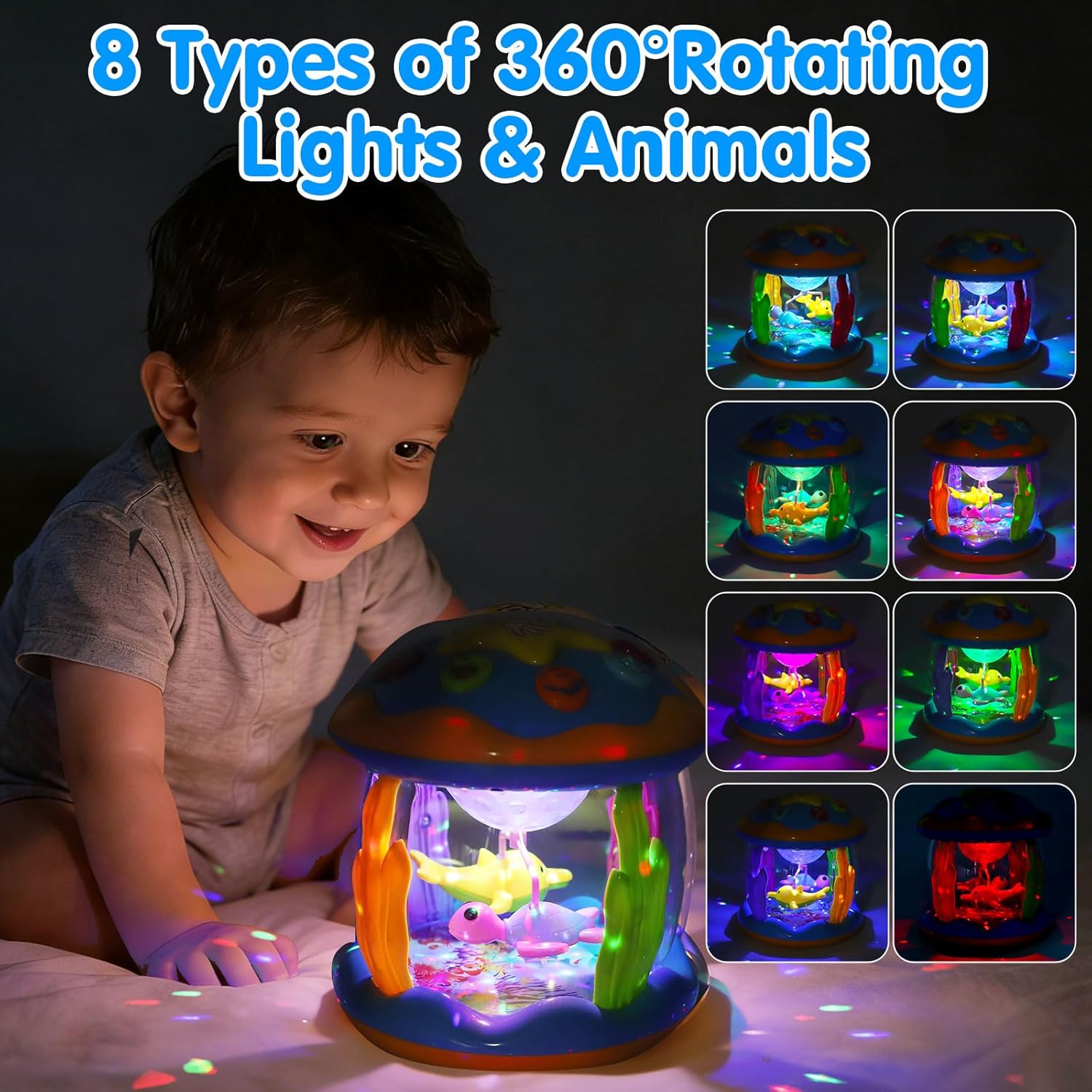 Fidtoy Ocean Light Toy pour bébés – Jouet sensoriel musical interactif pour nourrissons et tout-petits