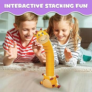 Fidtoy Girafe Cou Animaux Empilables Jeu d'Empilage Stack Attack pour Enfants