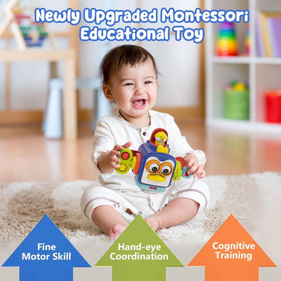 Cube d'activités de voyage Fidtoy Penguin pour bébés