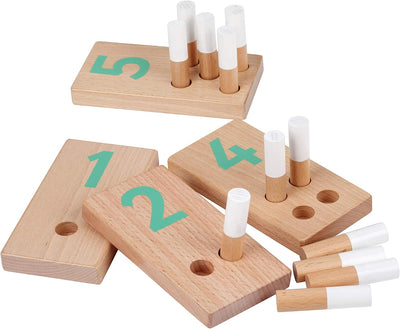 Holz & Schnüdel Juguete Montessori de Madera para Contar, Tablero de Clavijas Educativo de Matemáticas para Niños y Niñas a Partir de 2 Años | Diseño Nórdico Moderno – Materiales Sostenibles para Niños Pequeños y Preescolares