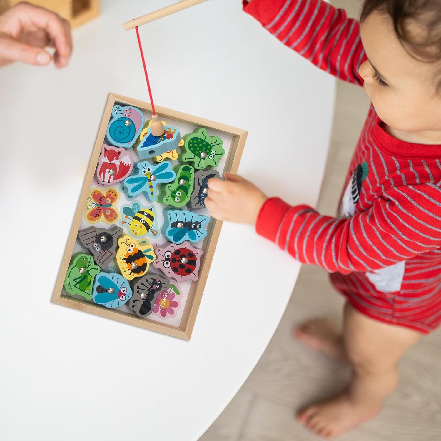 Jouets de pêche éducatifs - Jeux de pêche magnétiques 2 en 1 sûrs et inoffensifs - Ensemble de jeu de pêche pour tout-petits, jouets de pêche magnétiques, cadeau pour enfants