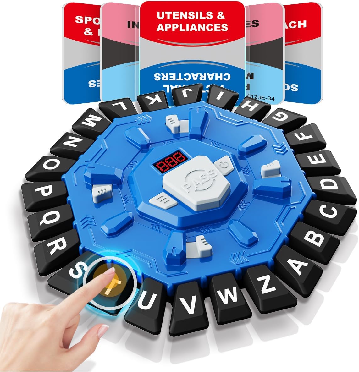Jeu de société de mots rapide Fidtoy pour enfants et adultes, jeu de lettres de catégorie de 10 secondes avec minuteur LCD, jeu de fête de vocabulaire familial pour 2 à 8 joueurs