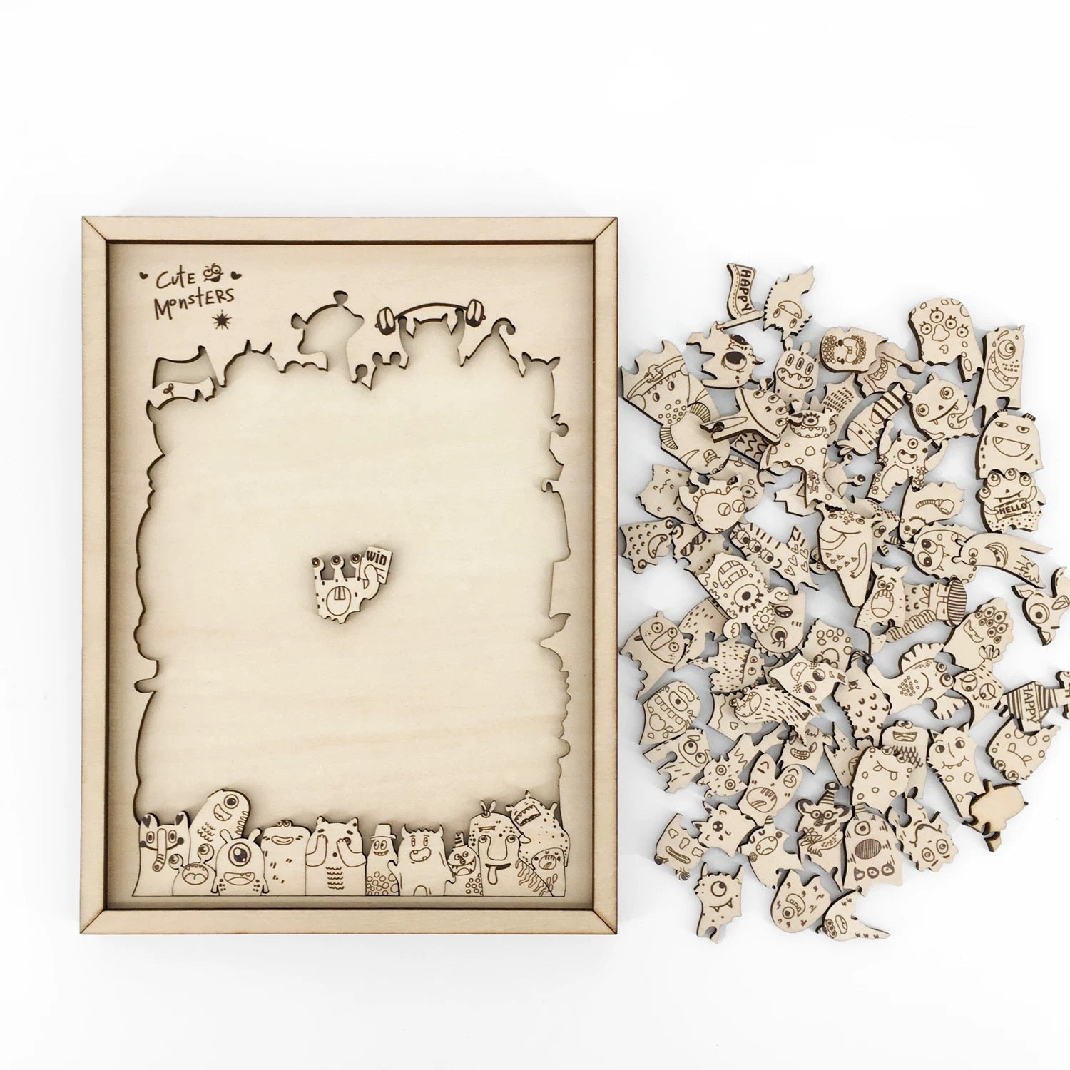 Fidtoy 100 Cats Wooden Puzzle – Creative & Educational Cat-Shaped Jigsaw for Kids and Adults