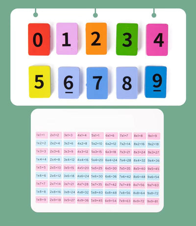 Fidtoy 2in1 Multifunctional Math and Spelling Eliminate the Game, Wooden Double-Sided Number and Letter Learning Board, Montessori Early Education Toy Ages 2-6