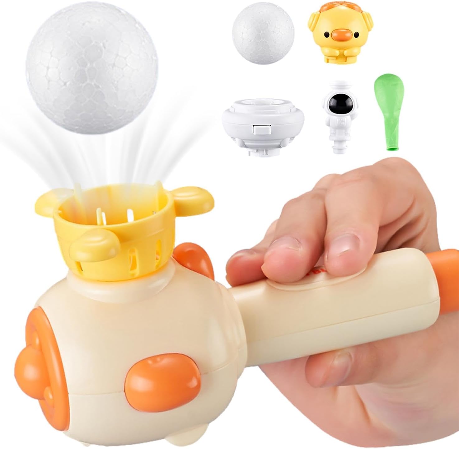 Fidtoy 3 in 1 Blower Floating Balloon Ball Activity Toy for Kids – Montessori Breathing Training Toy with Floating Ball, Balloon Launcher & Whistle Game for Ages 3+