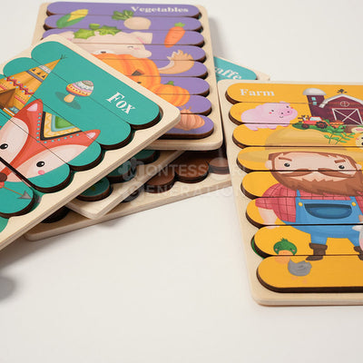 Juegos de rompecabezas Montessori reversibles (juego de 2)