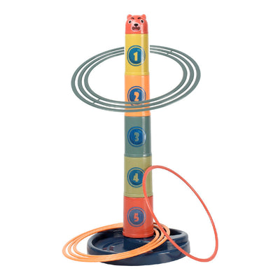 Fidtoy 2in1 Stacking Cups and Ring Tower Play Set, Plastic Stacking Cups Nesting Toy and Ring Tower, Fine Motor Color Learning Toy Ages 6+
