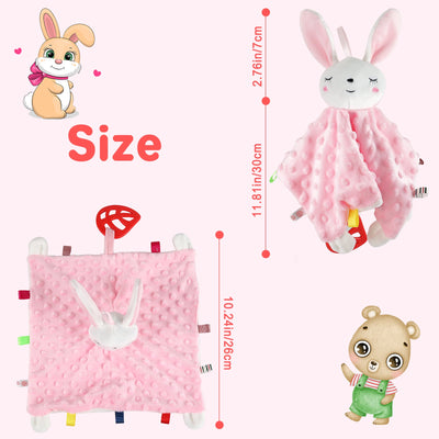 Lot de 2 doudous pour nouveau-nés, jouets sensoriels pour bébés, peluches animales douces pour nouveau-nés, cadeaux, jouets doux au toucher pour câlins