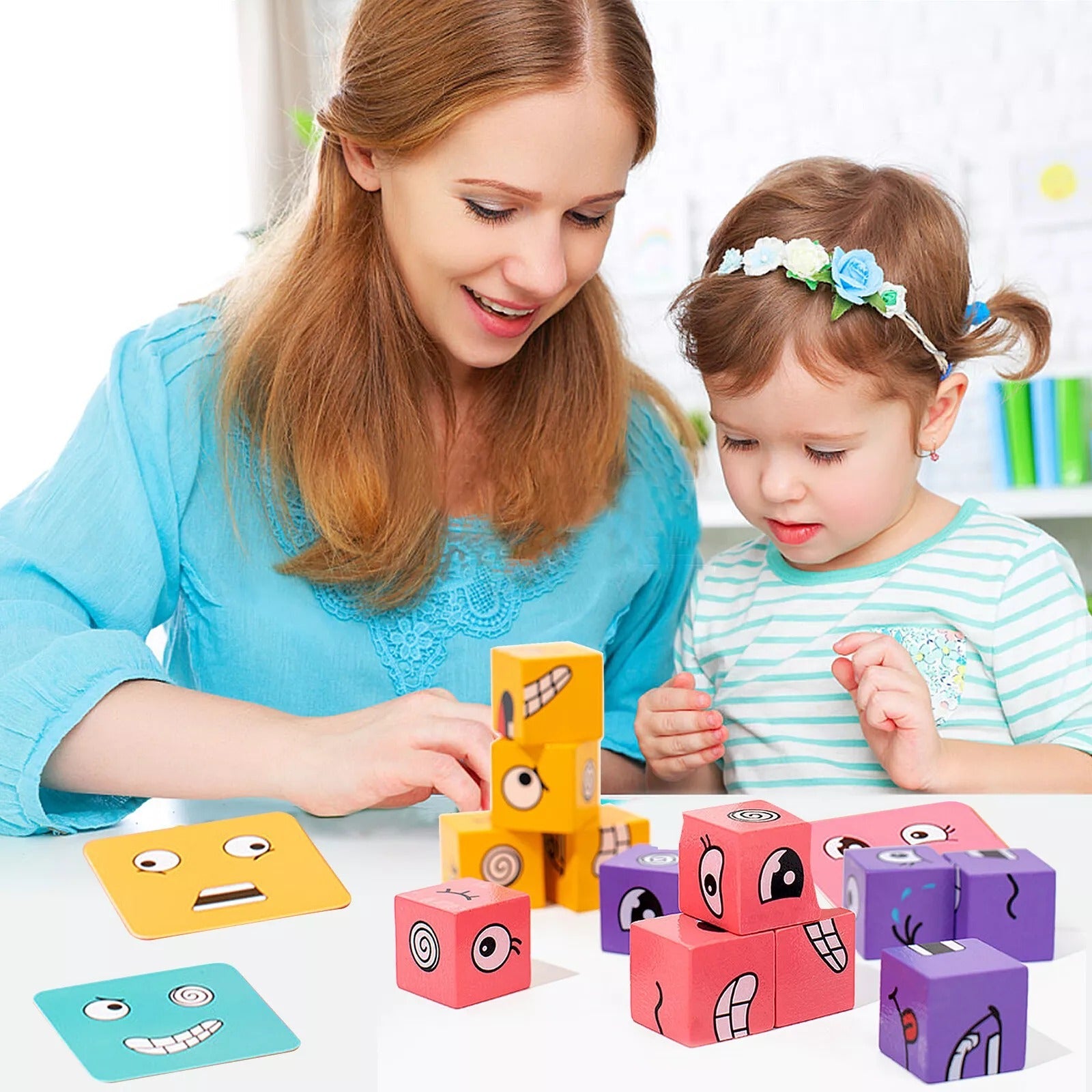 Cubo Mágico de Madera con Caras Cambiantes y Zumbador - 2 a 4 Jugadores