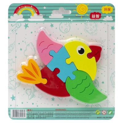 Fidtoy Puzzle 3D Mignon Animal - Modèle Aléatoire, Puzzle en Bois pour Tout-petits, Compétences Spatiales Préscolaires et Jouet d'apprentissage Précoce pour les 2-6 Ans