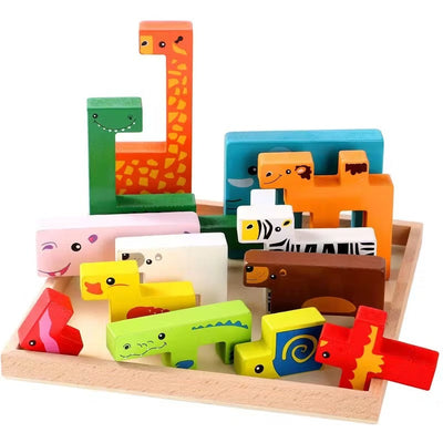 Rompecabezas de tablero creativo de animales de madera - 298