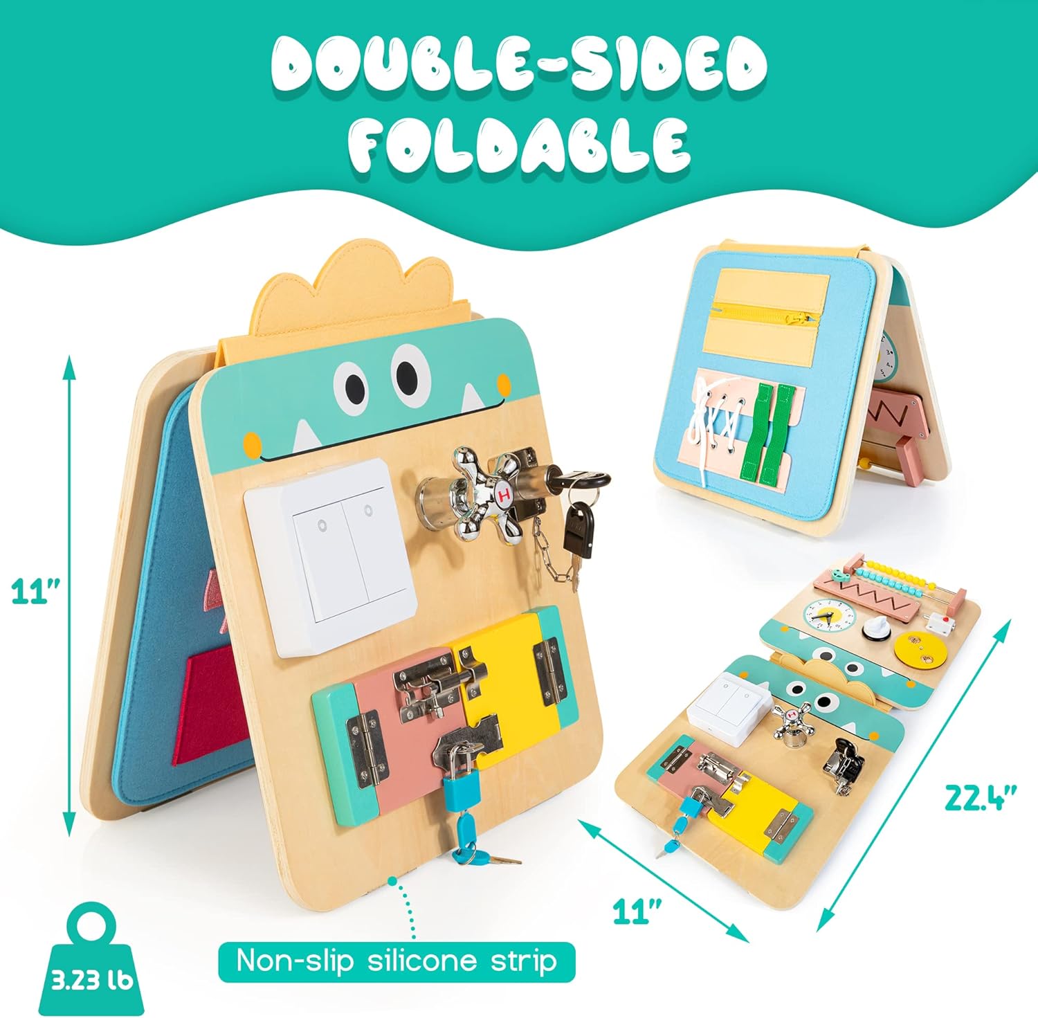 Tableau d'activités multifonctionnel 17-en-1 Fidtoy pour tout-petits